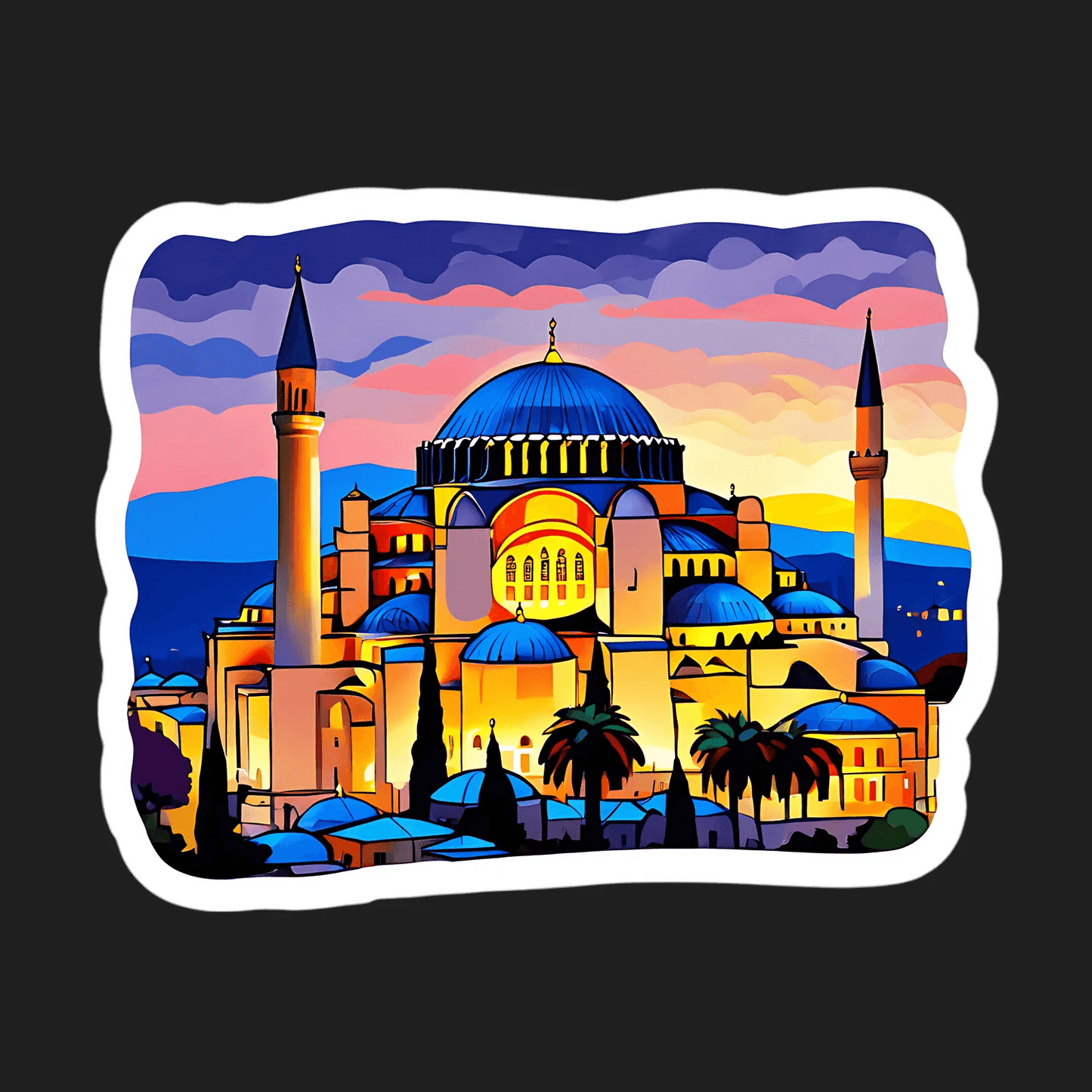 Istanbul Skyline - Vibrant Sticker - Heat Press Transfer