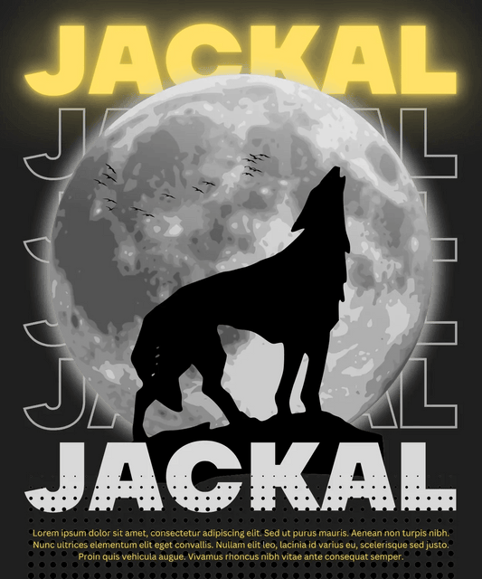 Jackal Moonlight - DTF Ready to Press - Heat Press Transfer