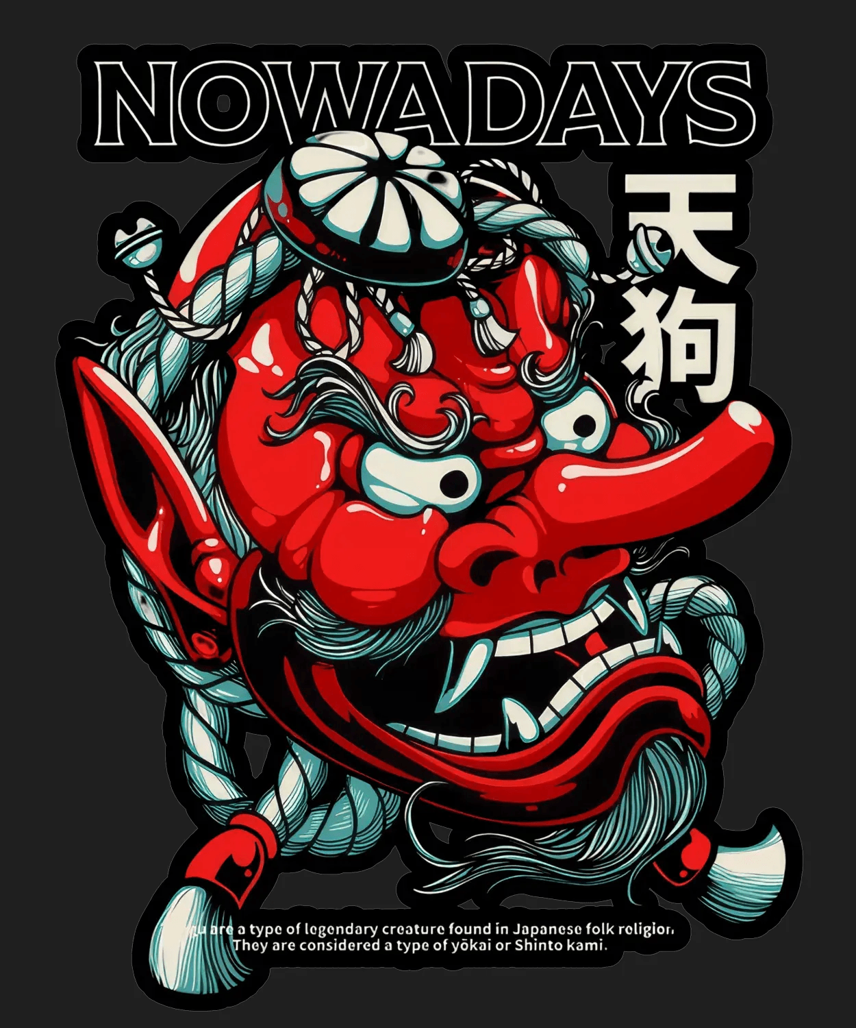 Japanese Yokai Art - DTF Ready to Press (black_bg)