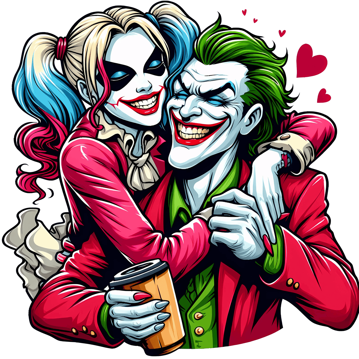 Joker And Harley Quinn Valentine's Day Design - DTF Ready To Press - Heat Press Transfer
