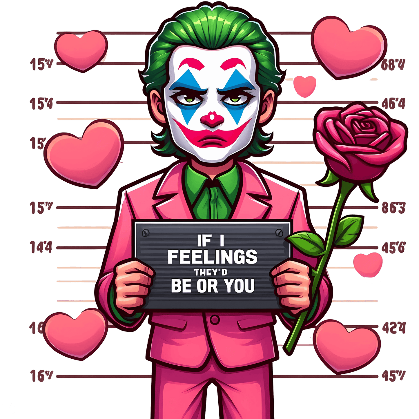 Joker If I Feelings They'd Be Or You Valentine's Day Design - DTF Ready To Press - Heat Press Transfer