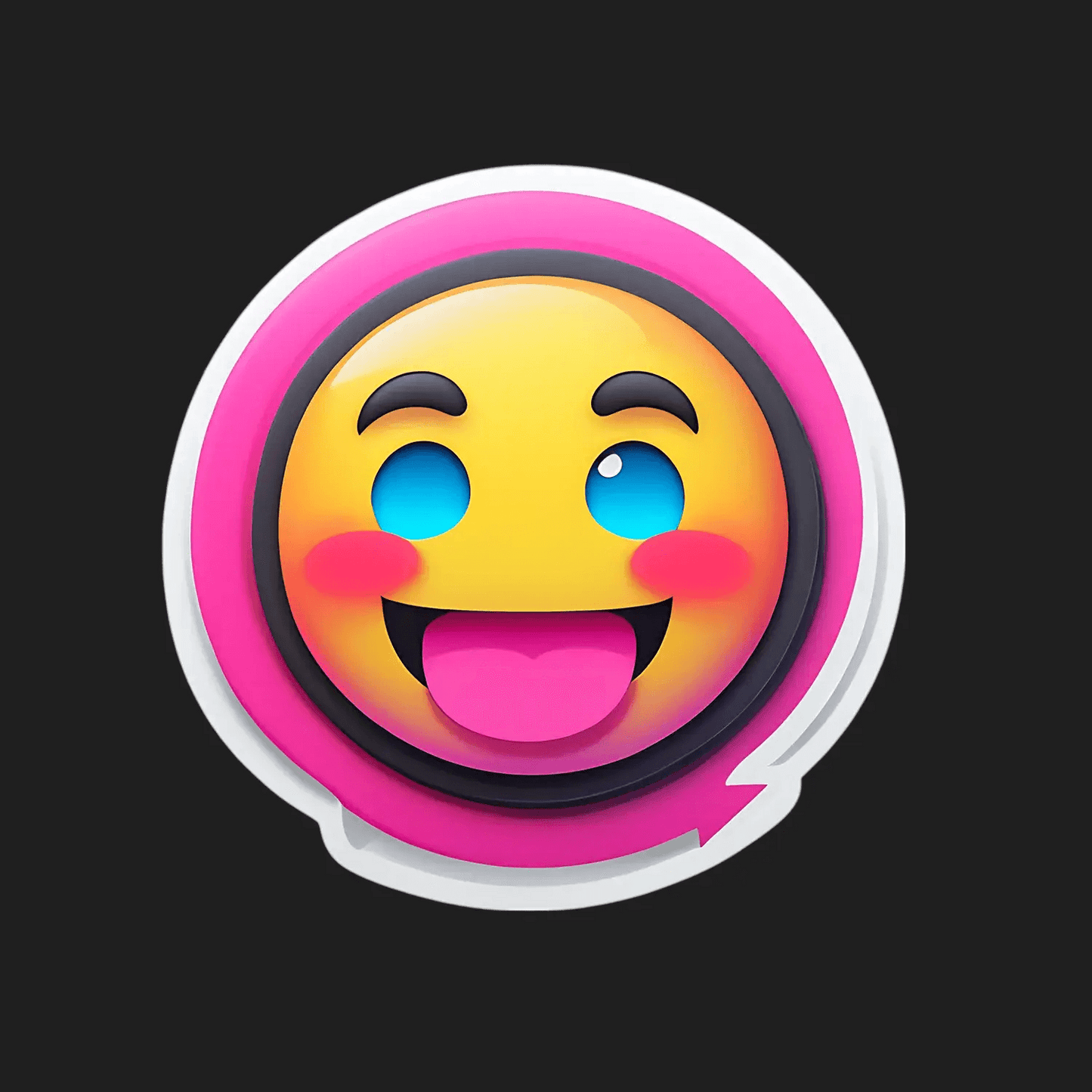 Joyful Emoji Sticker - Vibrant UV DTF - Heat Press Transfer