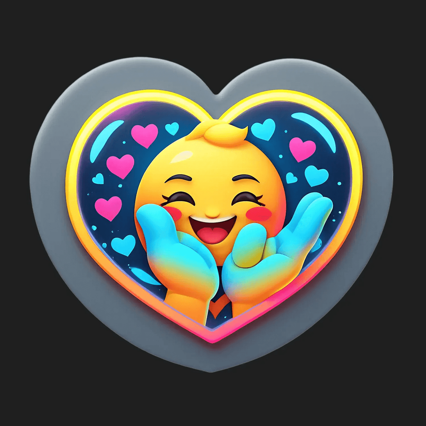 Joyful Heart Emoji - UV DTF Sticker - Heat Press Transfer