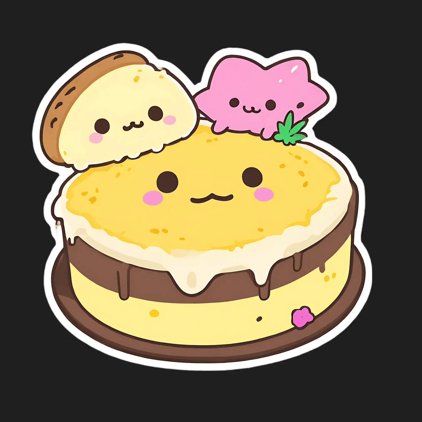 Kawaii Cake Sticker - Cute Dessert Themed UV Sticker - Heat Press Transfer