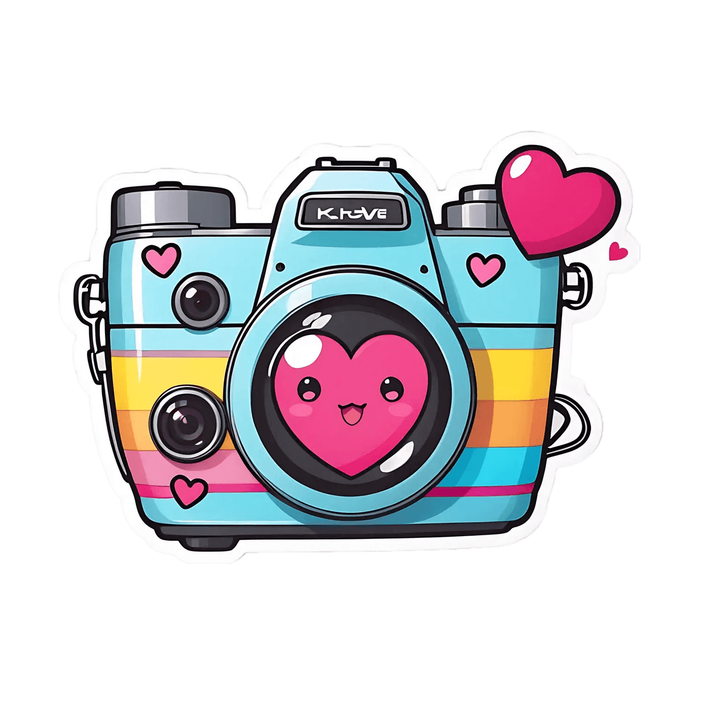 Kawaii Camera - Sticker - Heat Press Transfer