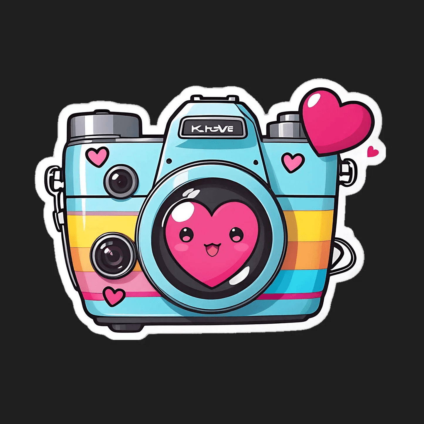 Kawaii Camera - Sticker - Heat Press Transfer