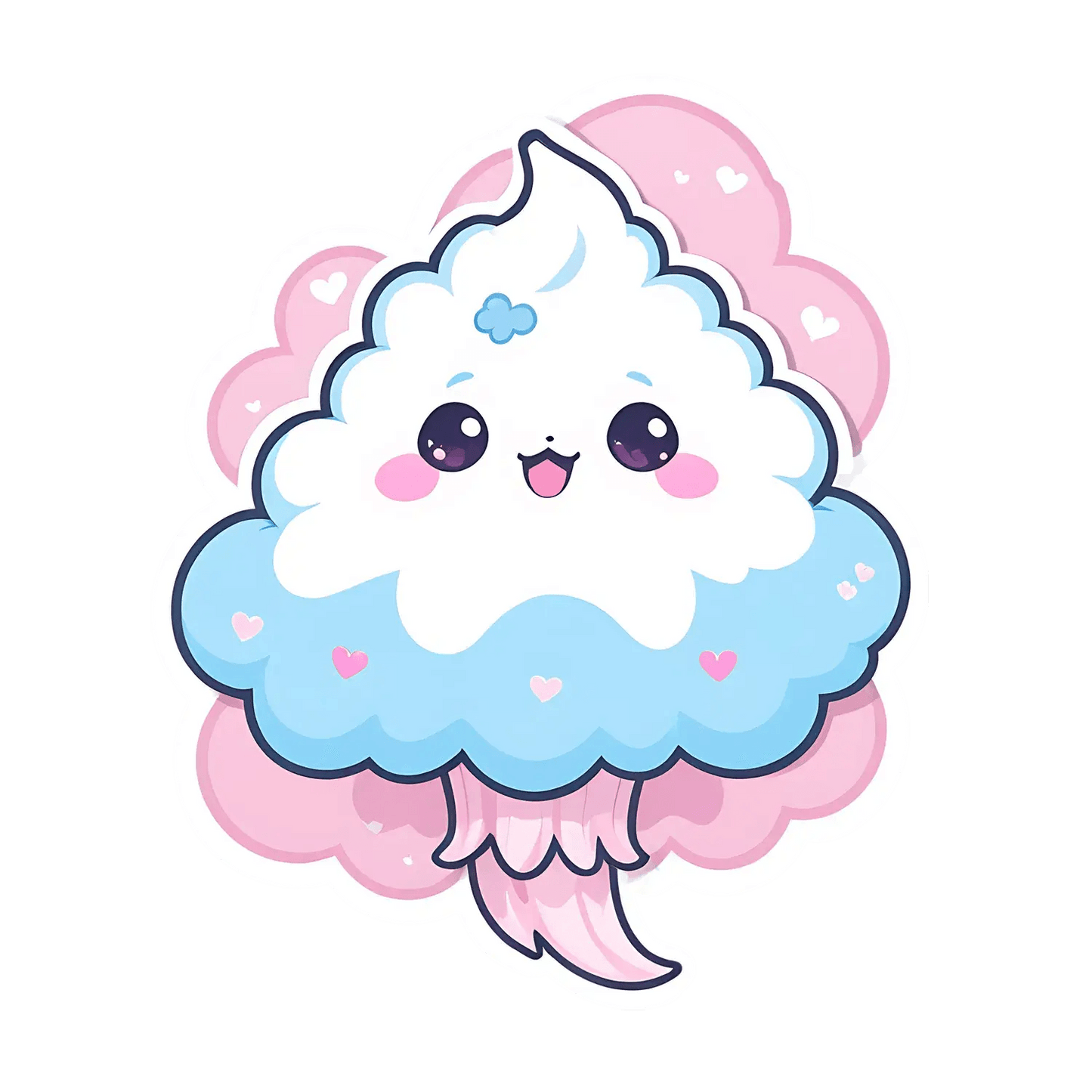 Kawaii Cloud Sticker - Cute and Lovely - Heat Press Transfer