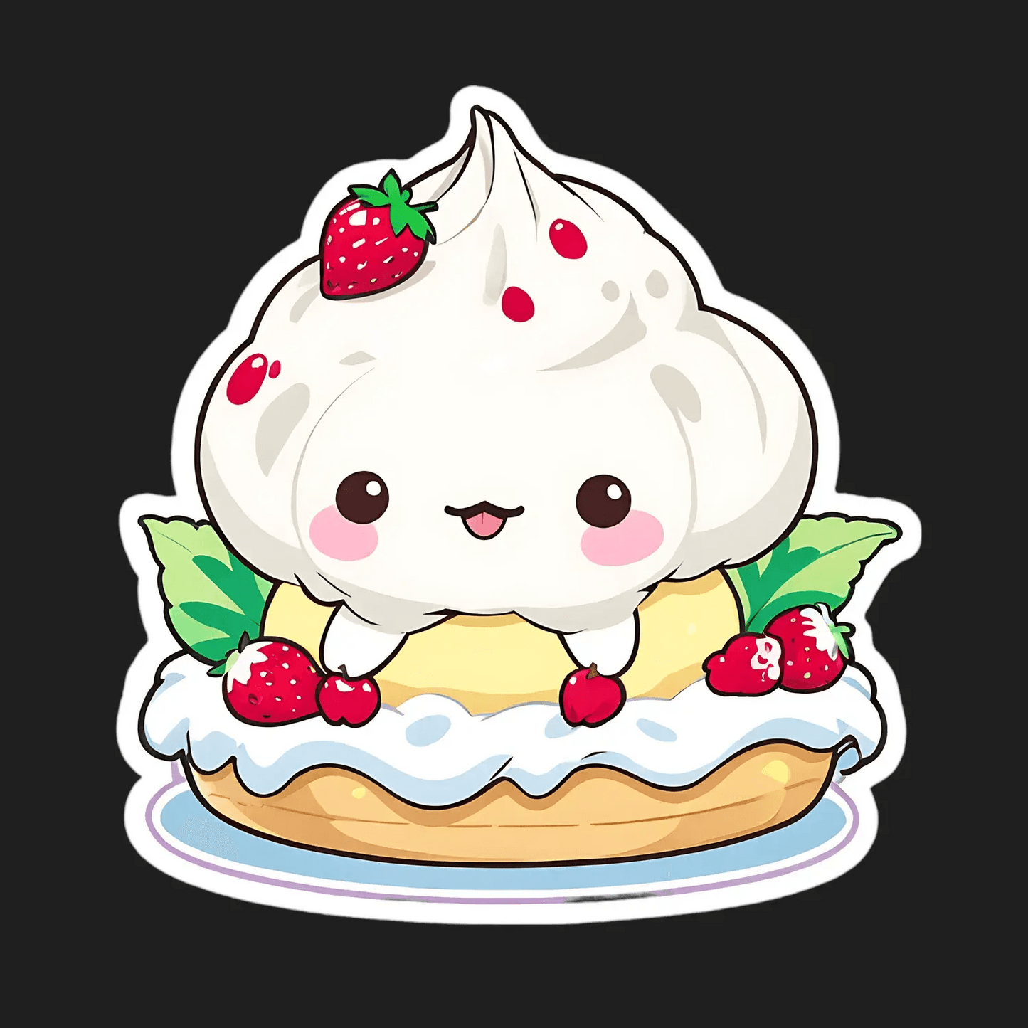 Kawaii Dessert - Strawberry Sticker - Heat Press Transfer