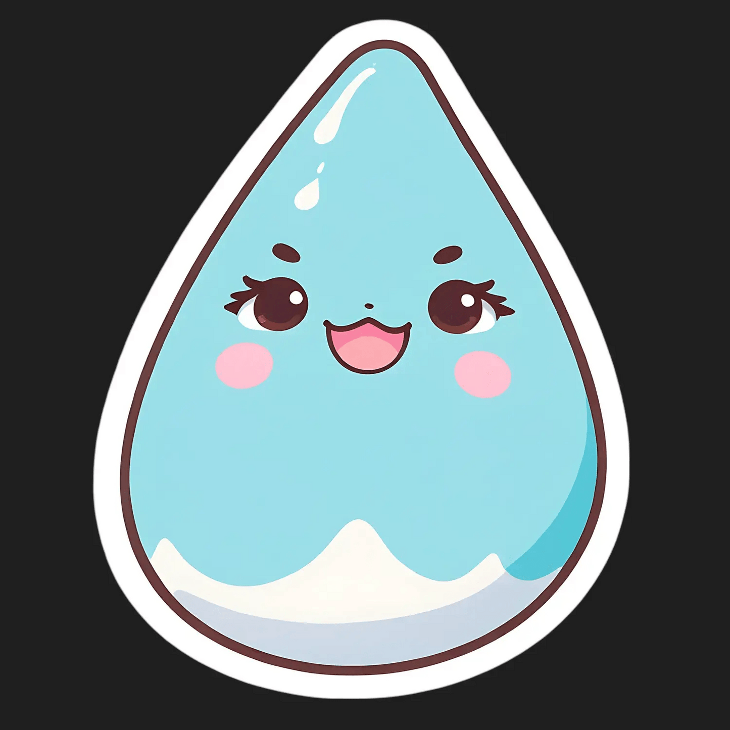 Kawaii Drop - Cute Character Sticker - Heat Press Transfer