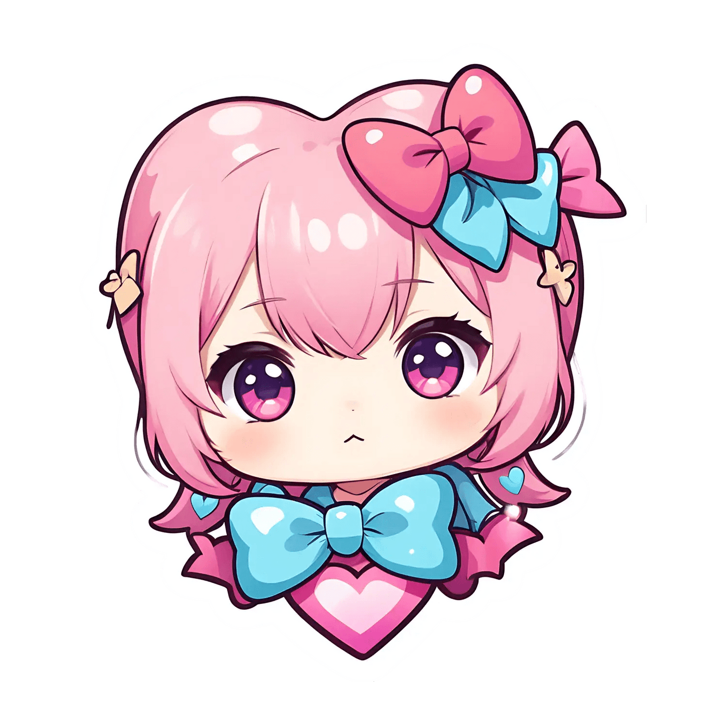 Kawaii Girl Heart - UV DTF Sticker - Heat Press Transfer