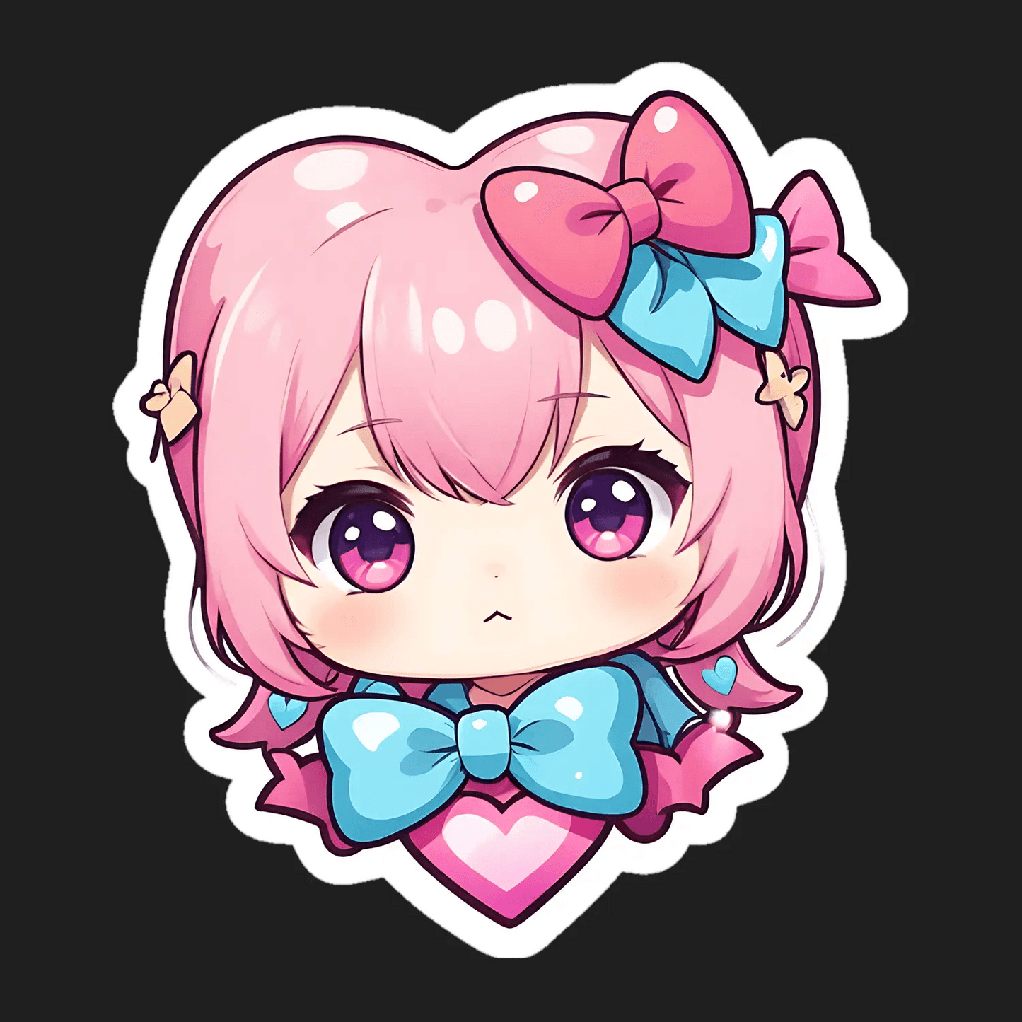 Kawaii Girl Heart - UV DTF Sticker - Heat Press Transfer