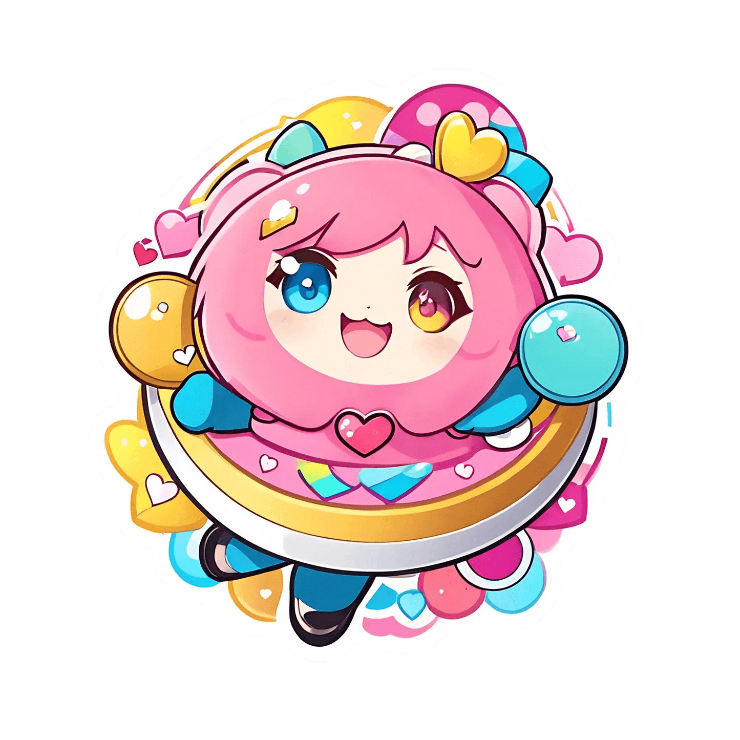 Kawaii Girl UV DTF Sticker - Heat Press Transfer