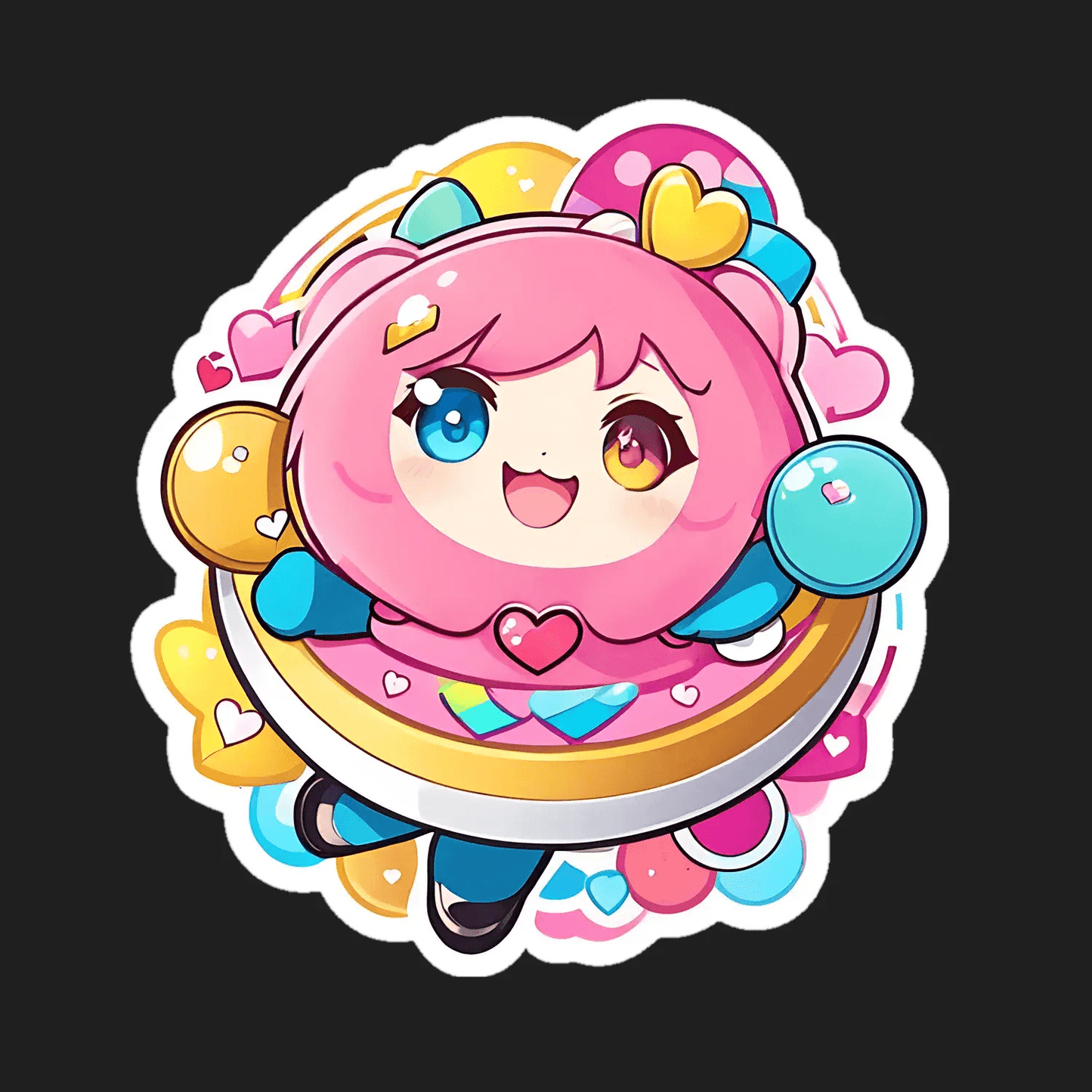 Kawaii Girl UV DTF Sticker - Heat Press Transfer