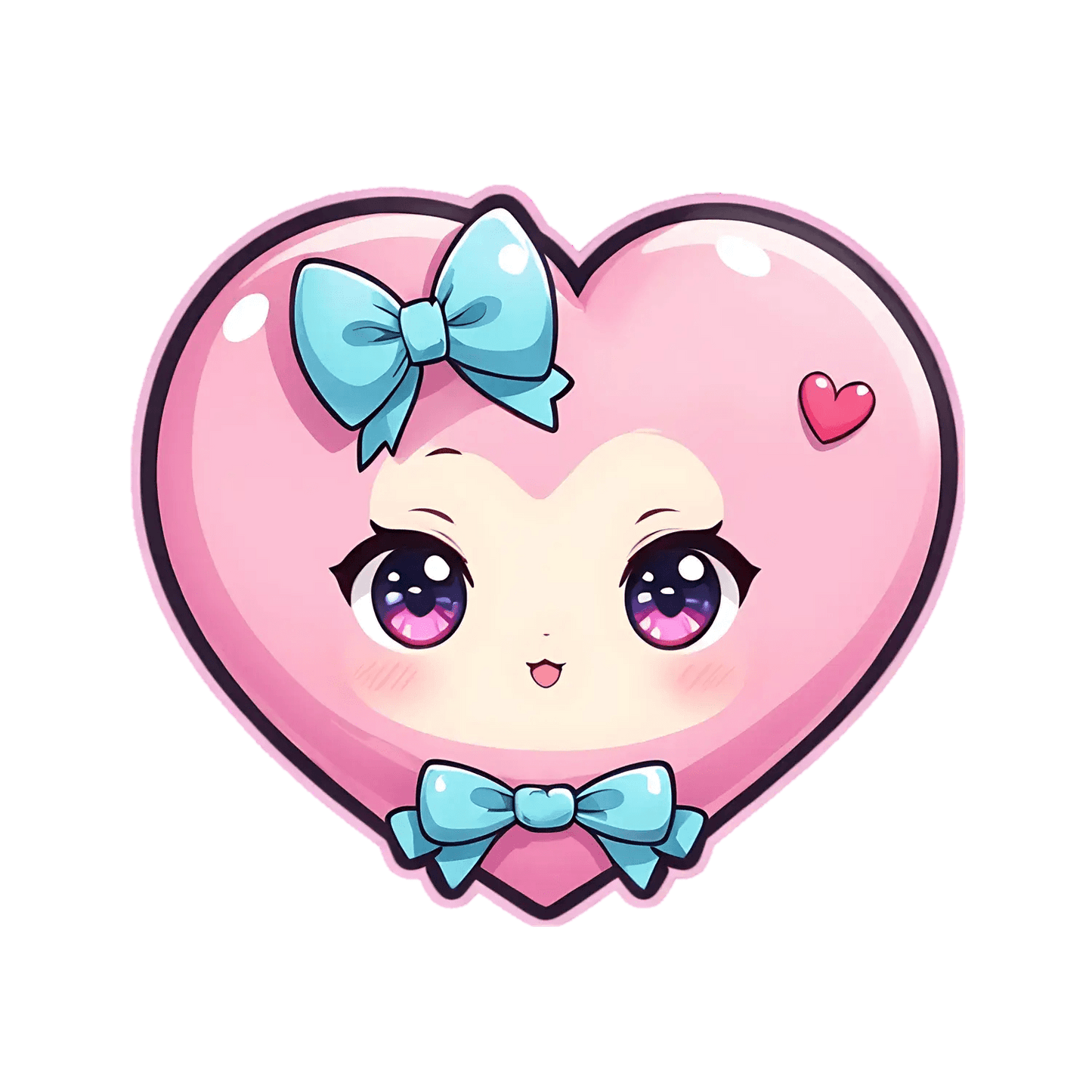 Kawaii Heart - Cute Sticker - Heat Press Transfer