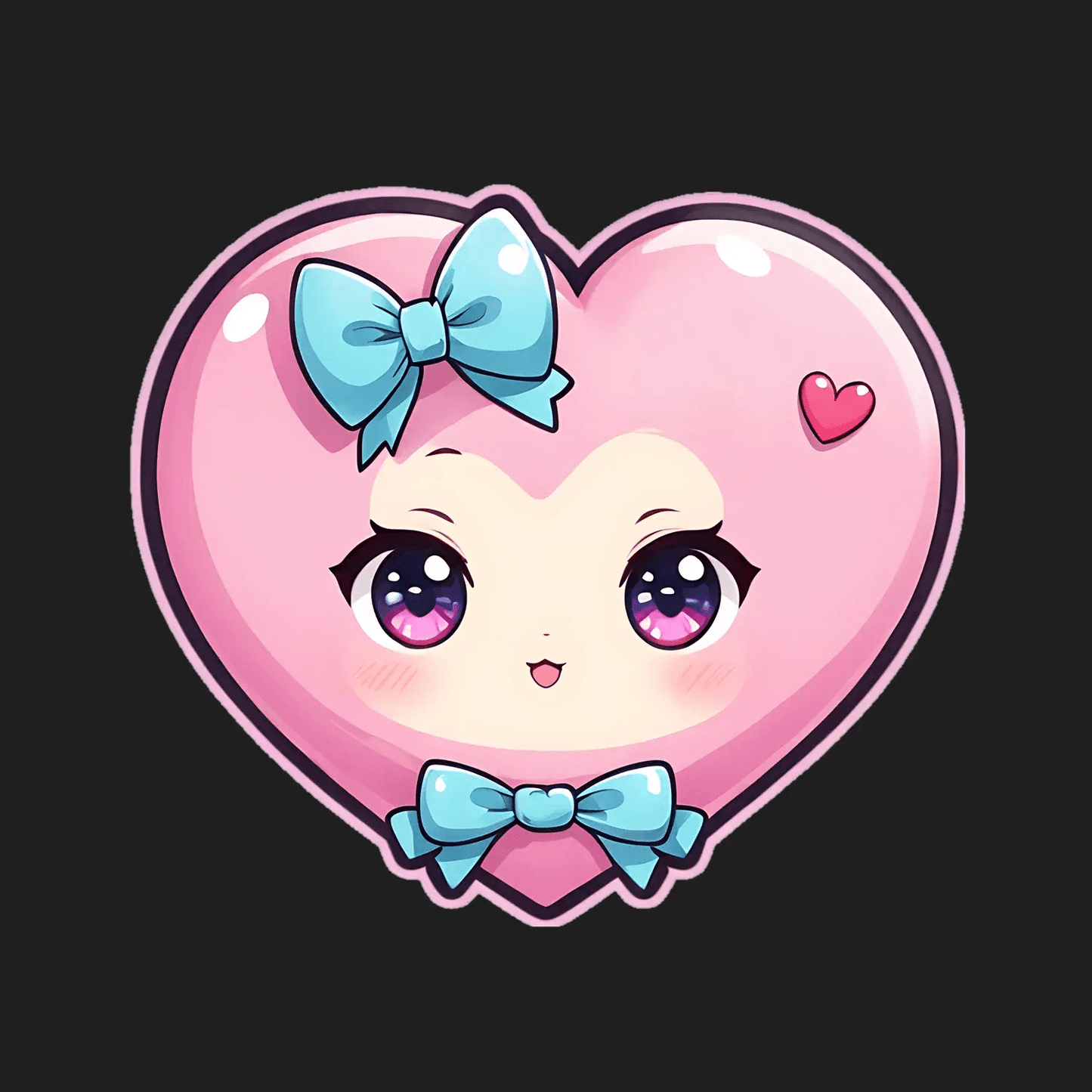 Kawaii Heart - Cute Sticker - Heat Press Transfer