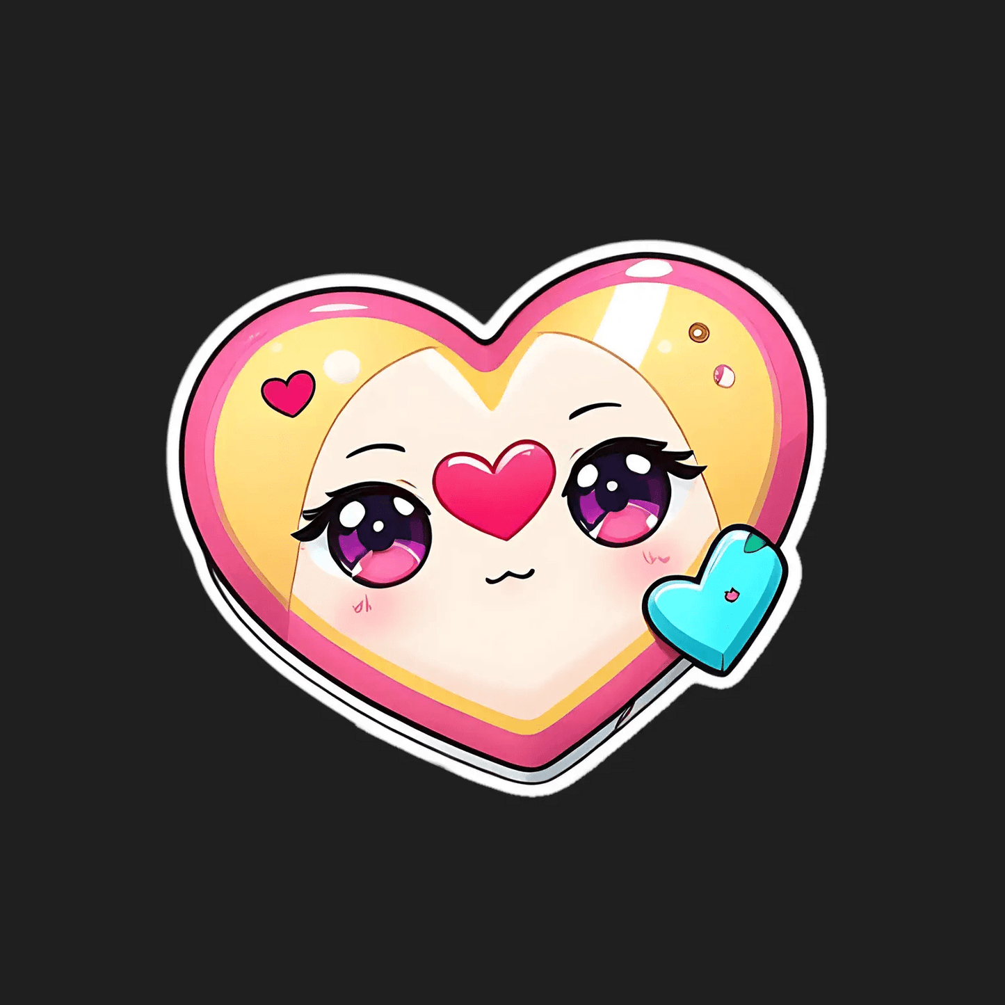 Kawaii Heart - Cute Sticker - Heat Press Transfer