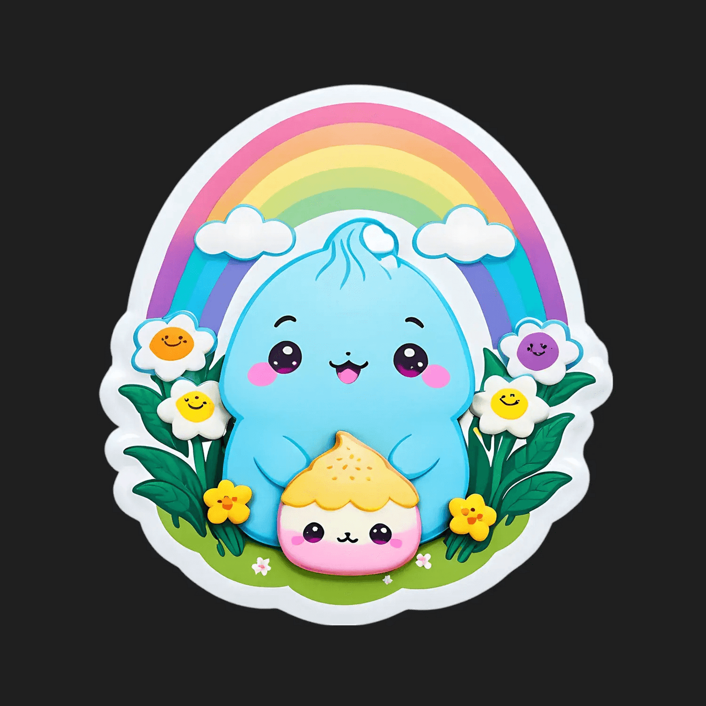 Kawaii Rainbow Cloud - Sticker - Heat Press Transfer