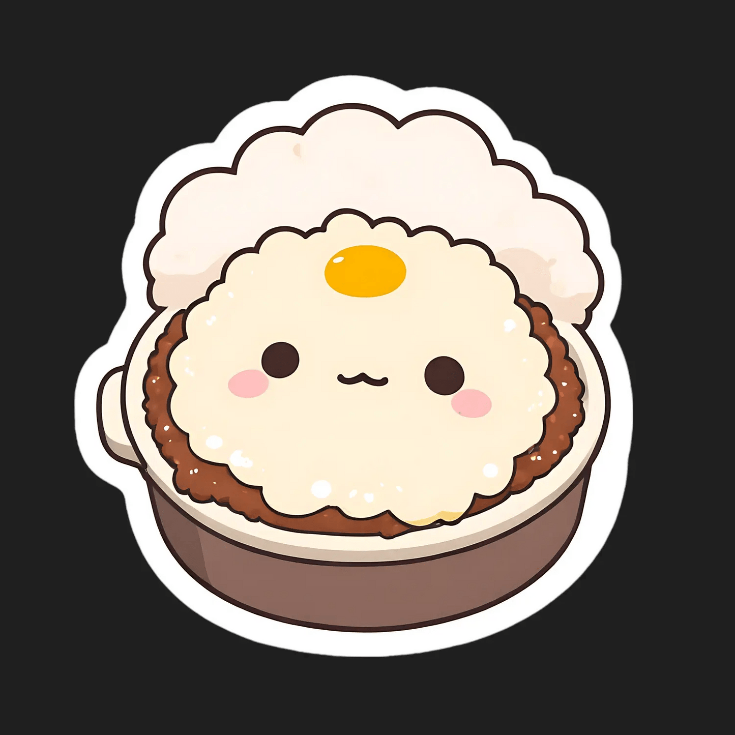Kawaii Rice Bowl - Sticker - Heat Press Transfer
