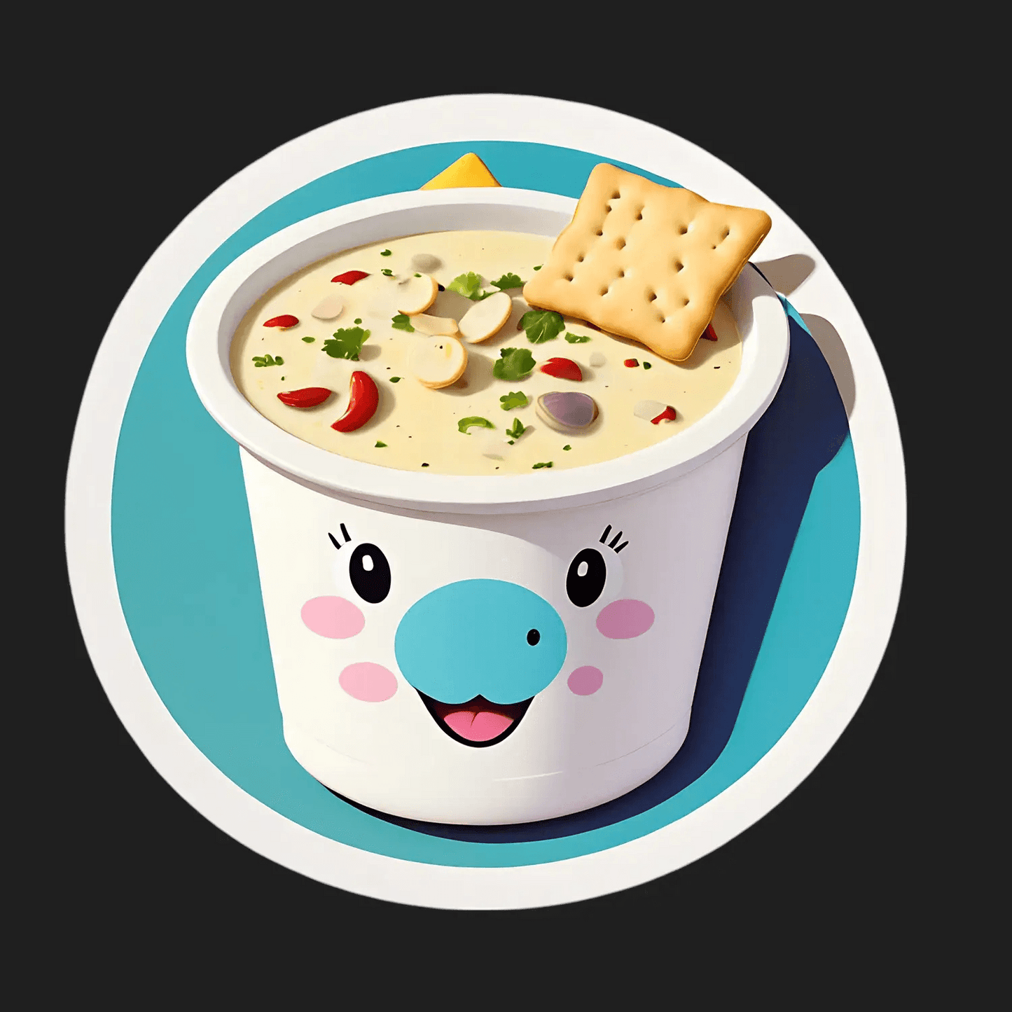 Kawaii Soup Bowl - Sticker - Heat Press Transfer