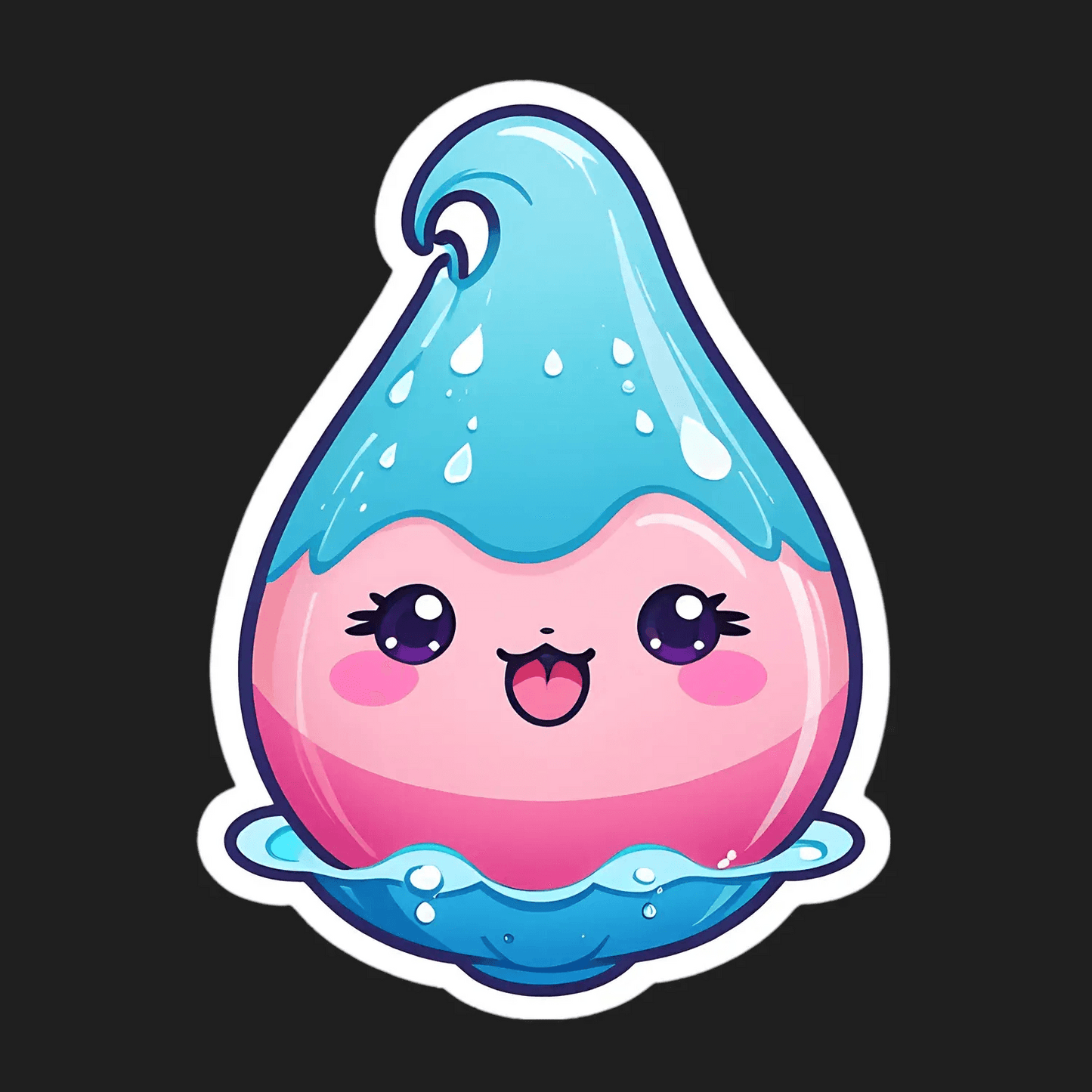 Kawaii Water Drop - Sticker - Heat Press Transfer