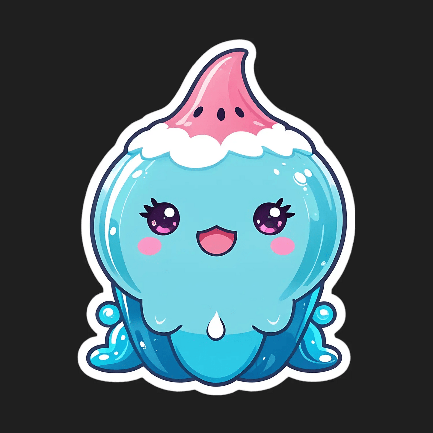 Kawaii Whale - Cute Cartoon Sticker - Heat Press Transfer