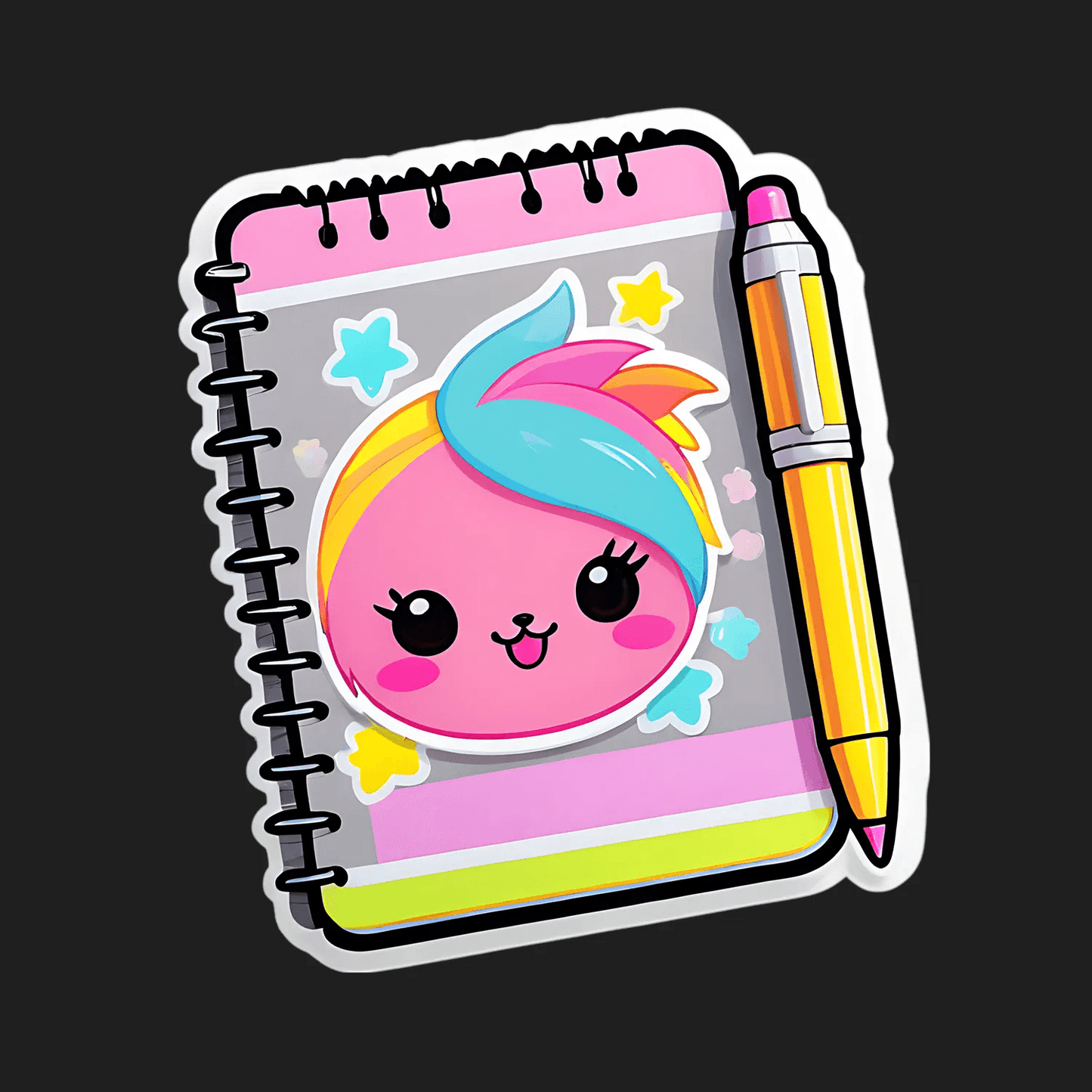 Kawaii Notebook - Cute Sticker - Heat Press Transfer