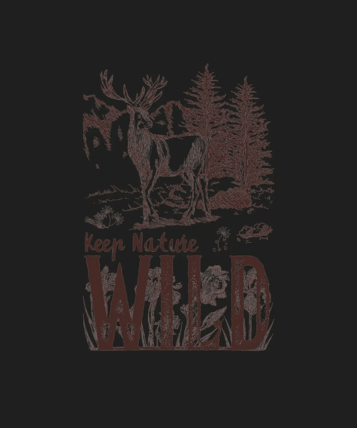 Keep Nature Wild - DTF Ready to Press (black_bg)