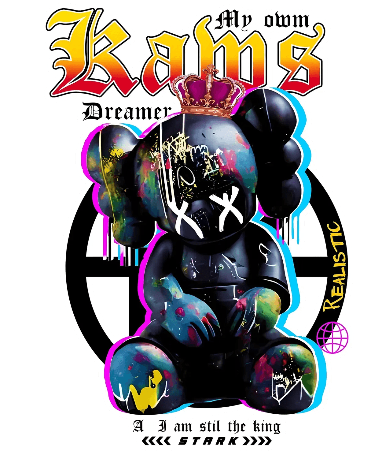 King Dreamer Bear - DTF Ready to Press (original)