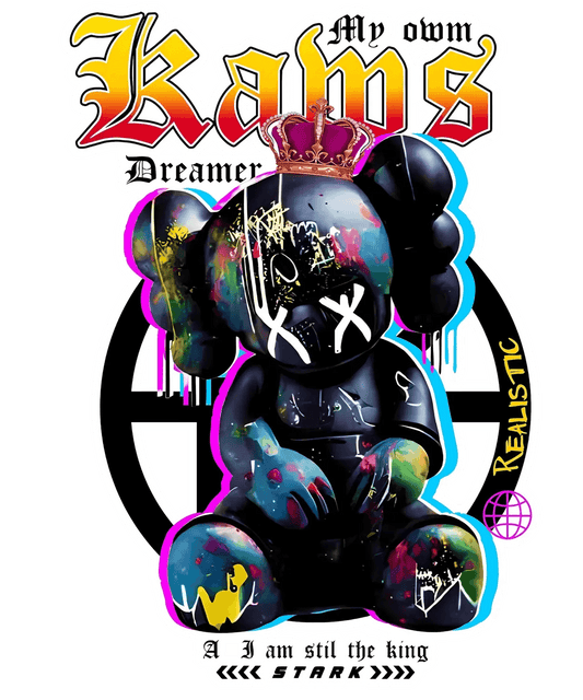 King Dreamer Bear - DTF Ready to Press - Heat Press Transfer