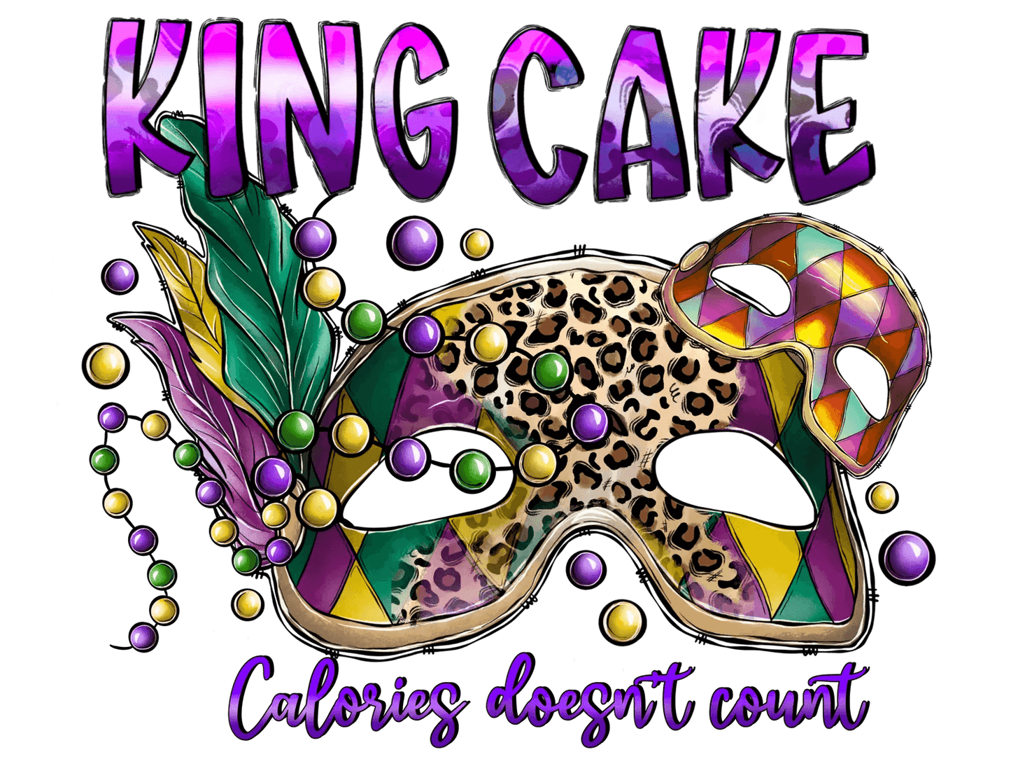 King Cake Fest - DTF Ready to Press - Heat Press Transfer