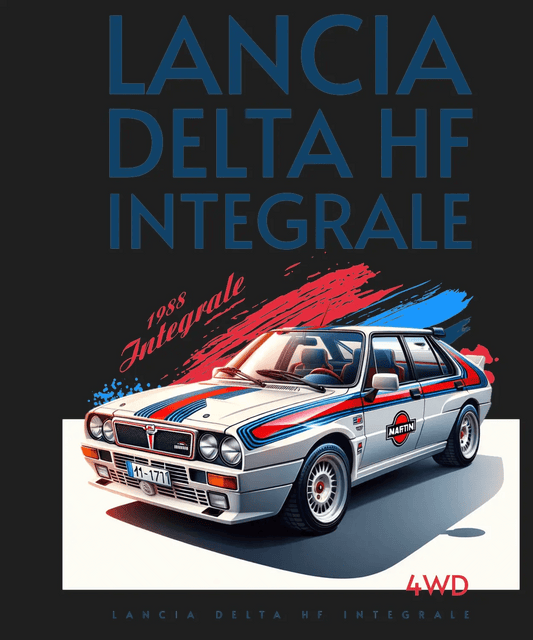 Lancia Delta HF Integrale 1988 - DTF Ready to Press - Heat Press Transfer