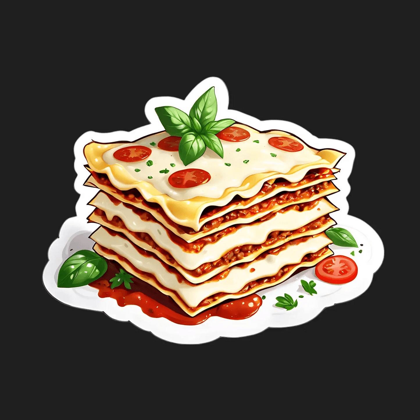Lasagna Layer Sticker - Flavorful UV Graphic - Heat Press Transfer