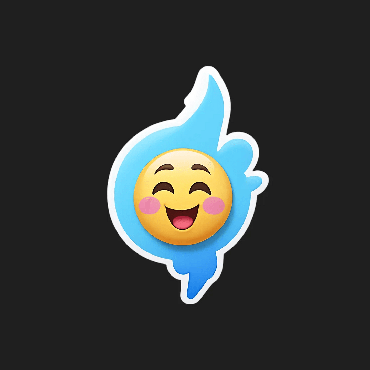 Laughing Emoji Flame Sticker - Heat Press Transfer