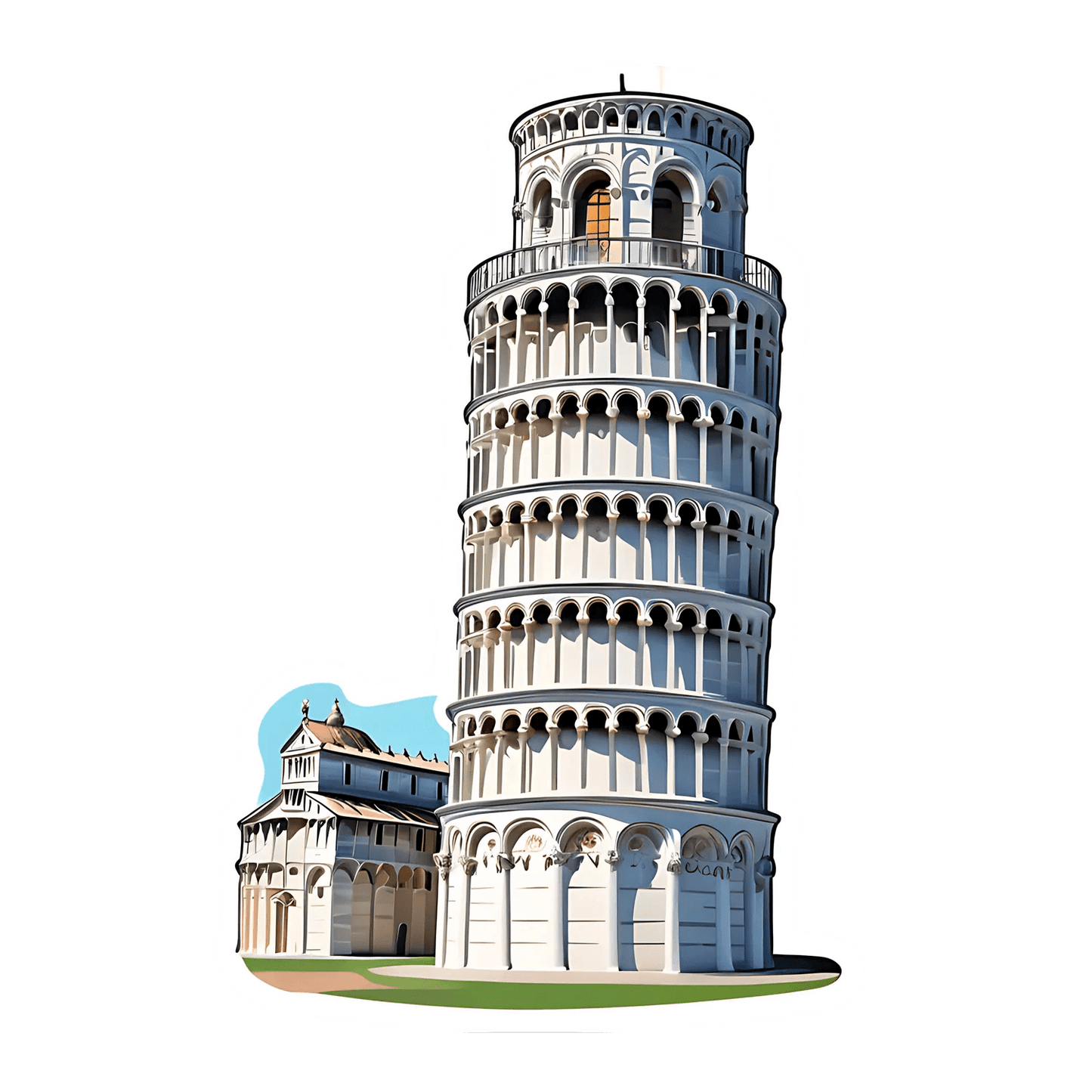Leaning Tower of Pisa Sticker - UV DTF - Heat Press Transfer