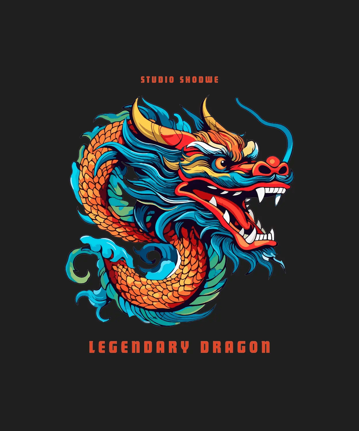 Legendary Dragon - DTF Ready to Press (black_bg)