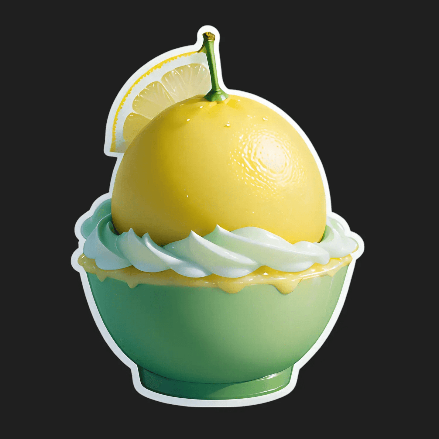 Lemon Dessert Cup - Sticker - Heat Press Transfer