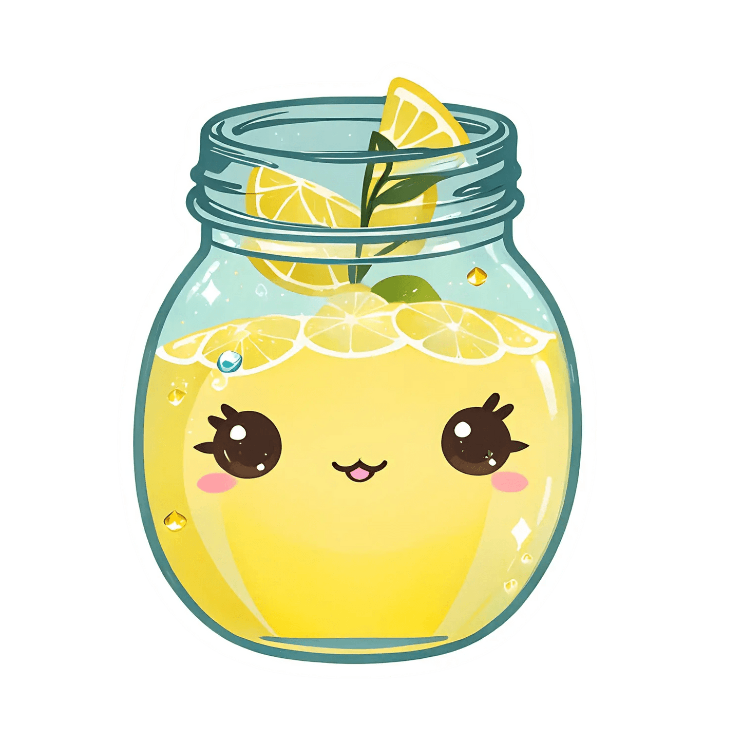 Lemon Drink Jar - UV Sticker - Heat Press Transfer