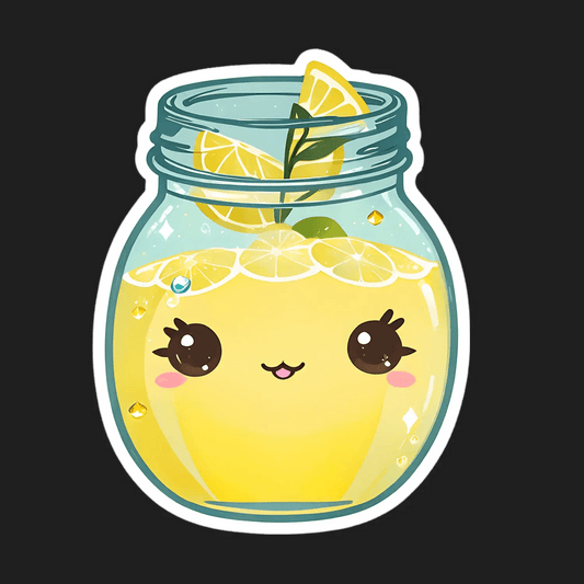 Lemon Drink Jar - UV Sticker - Heat Press Transfer