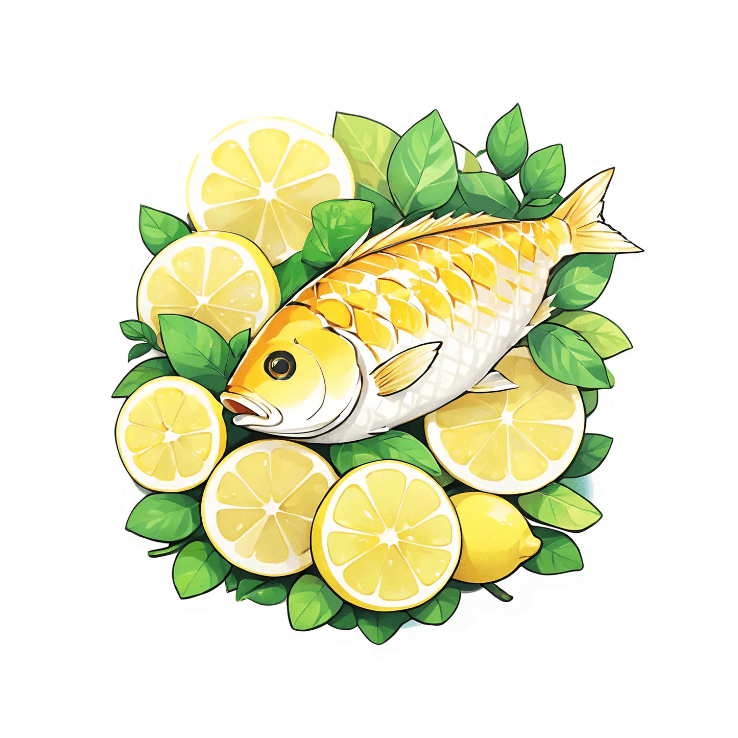Lemon Fish Vinyl Sticker - Heat Press Transfer