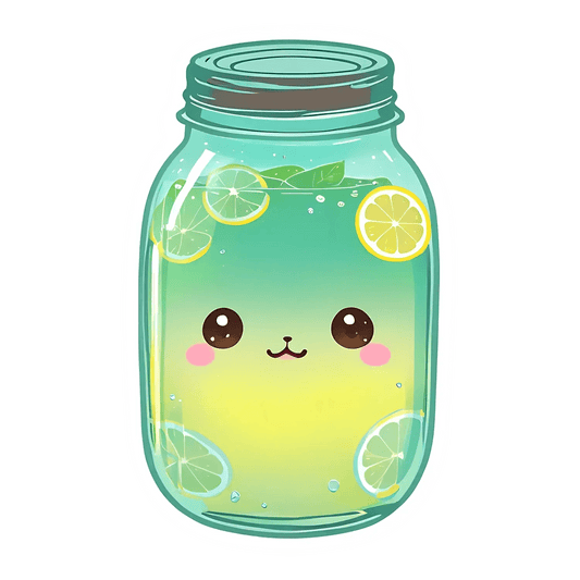 Lemon Jar Kawaii - UV DTF Sticker - Heat Press Transfer