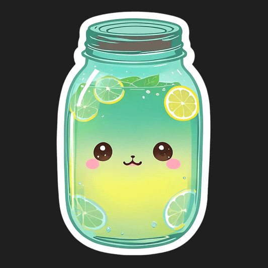 Lemon Jar Kawaii - UV DTF Sticker - Heat Press Transfer