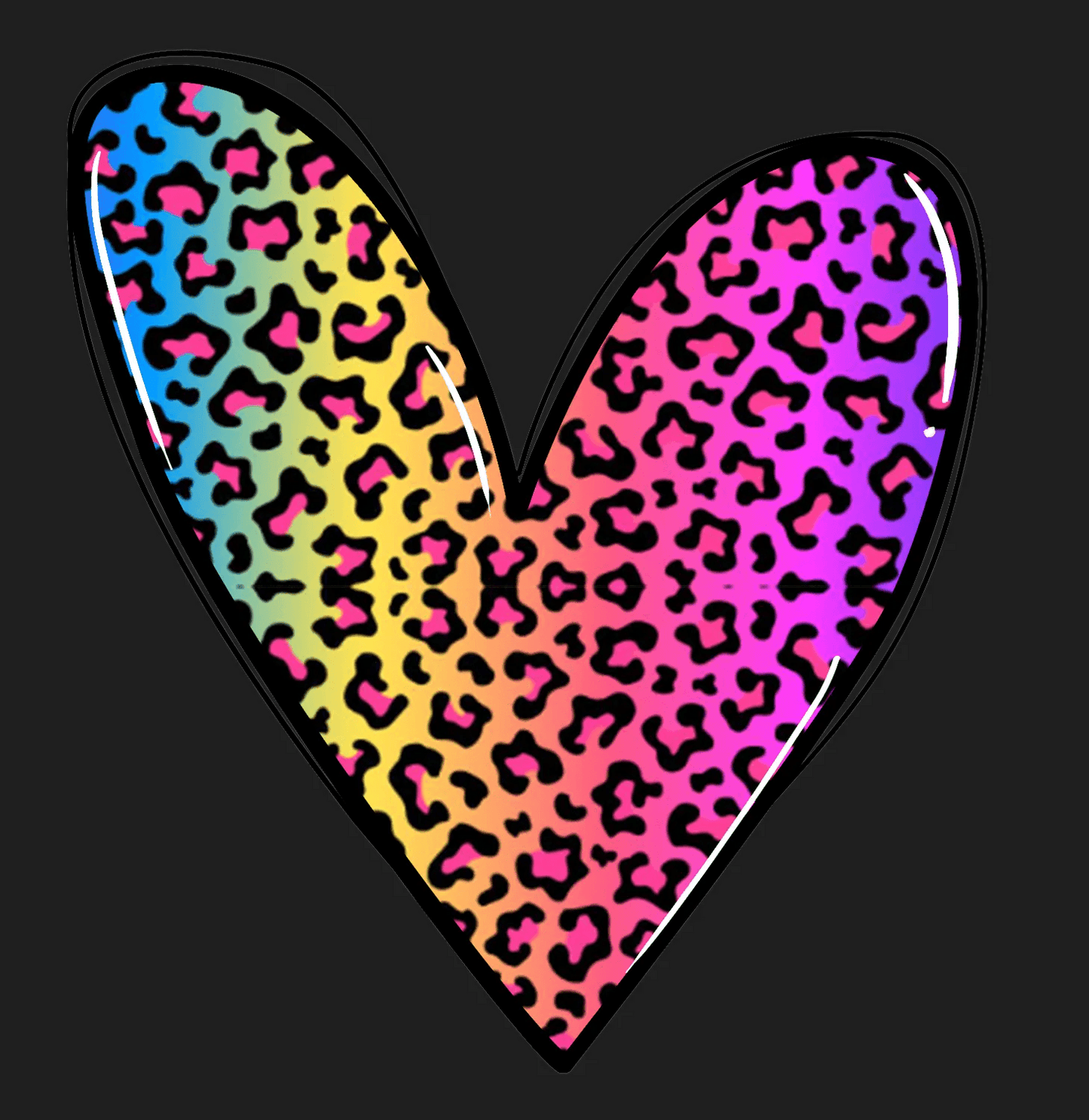 Leopard Heart - DTF Ready to Press - Heat Press Transfer