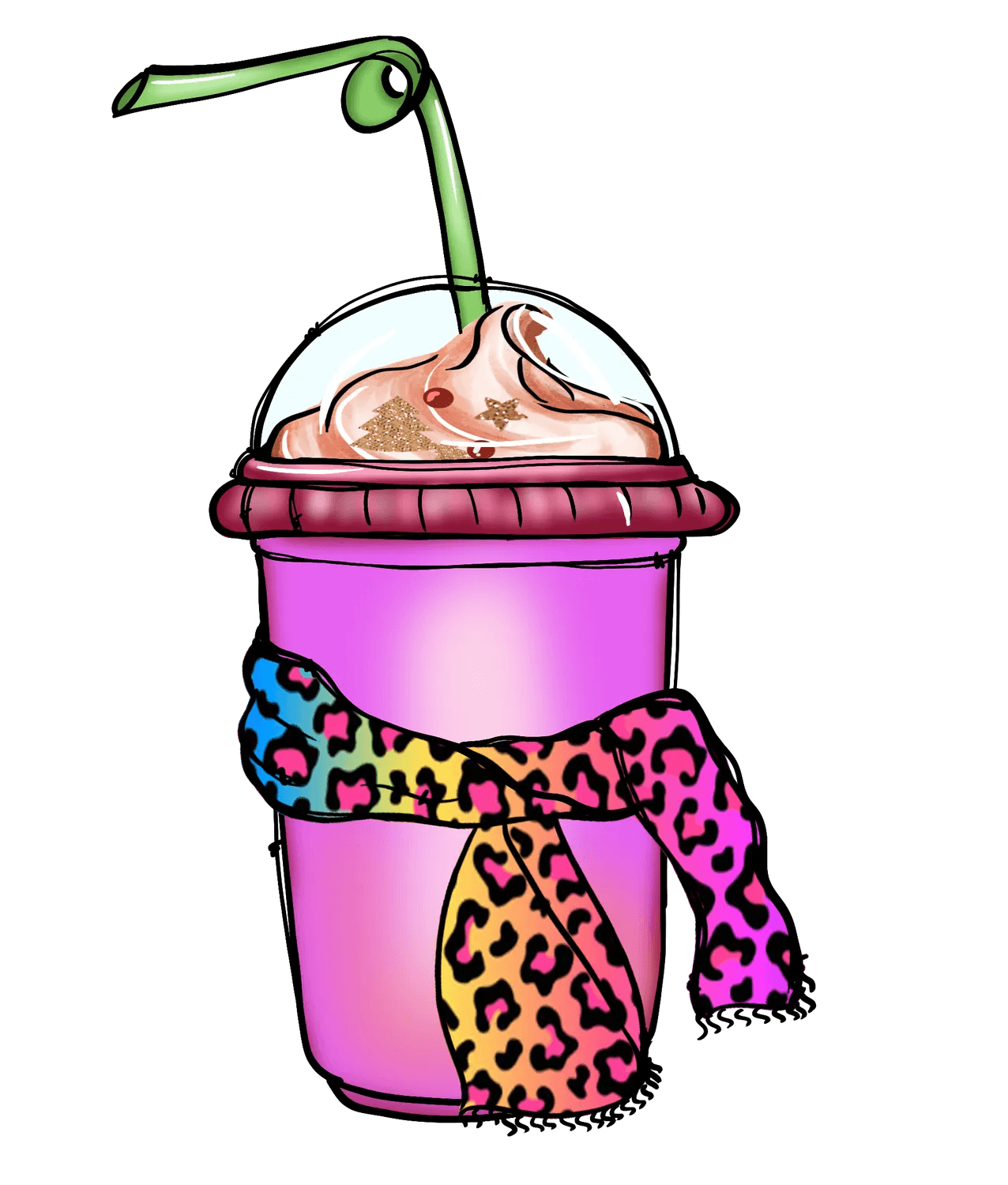 Leopard Print Cup - DTF Ready to Press - Heat Press Transfer