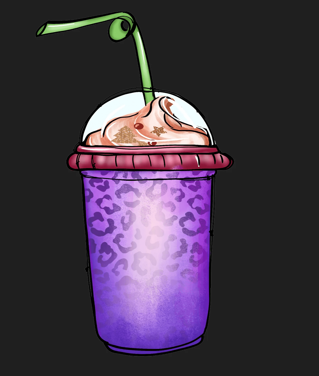Leopard Print Frappe - DTF Ready to Press - Heat Press Transfer