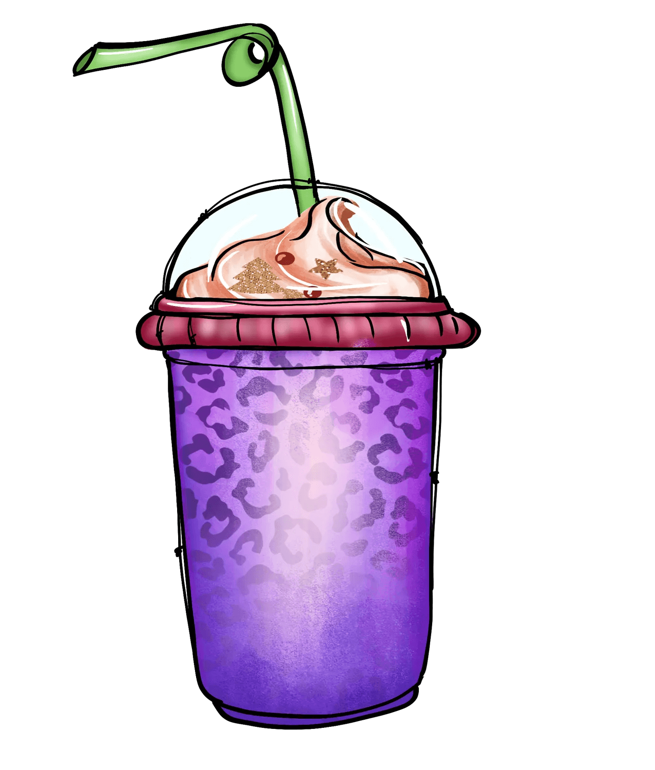Leopard Print Frappe - DTF Ready to Press - Heat Press Transfer