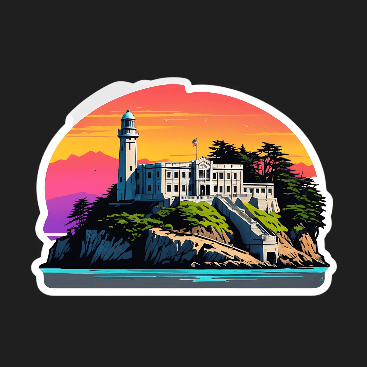 Lighthouse Sunset - Sticker - Heat Press Transfer