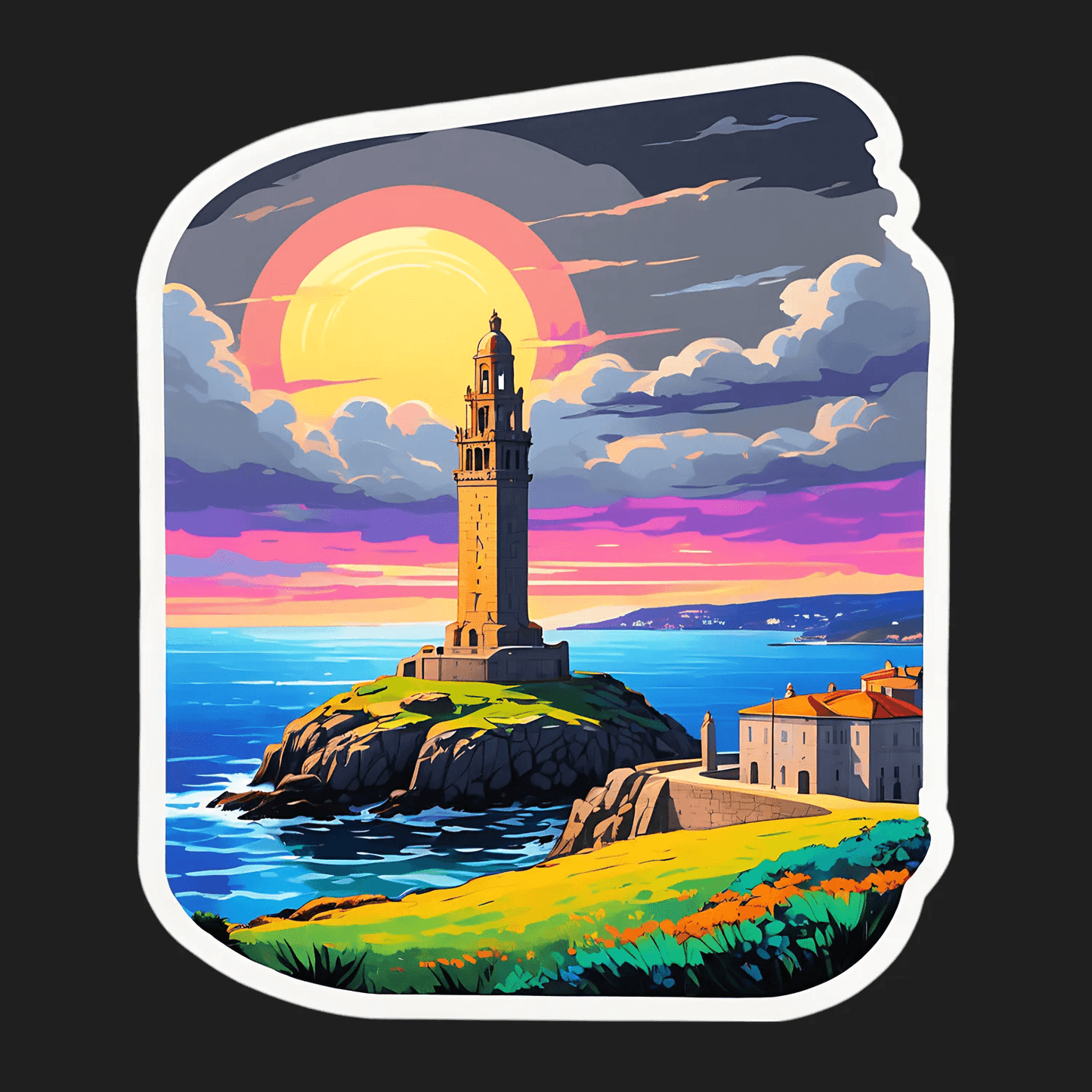 Lighthouse Sunset - UV DTF Sticker - Heat Press Transfer
