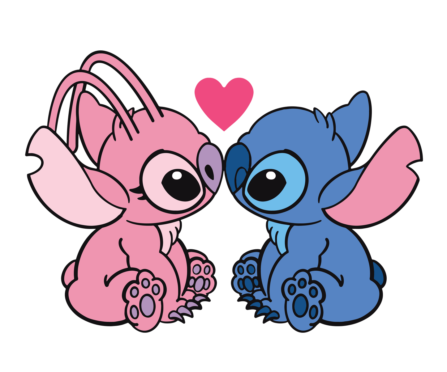 Lilo And Stitch Valentine's Day Love Design - DTF Ready To Press - Heat Press Transfer