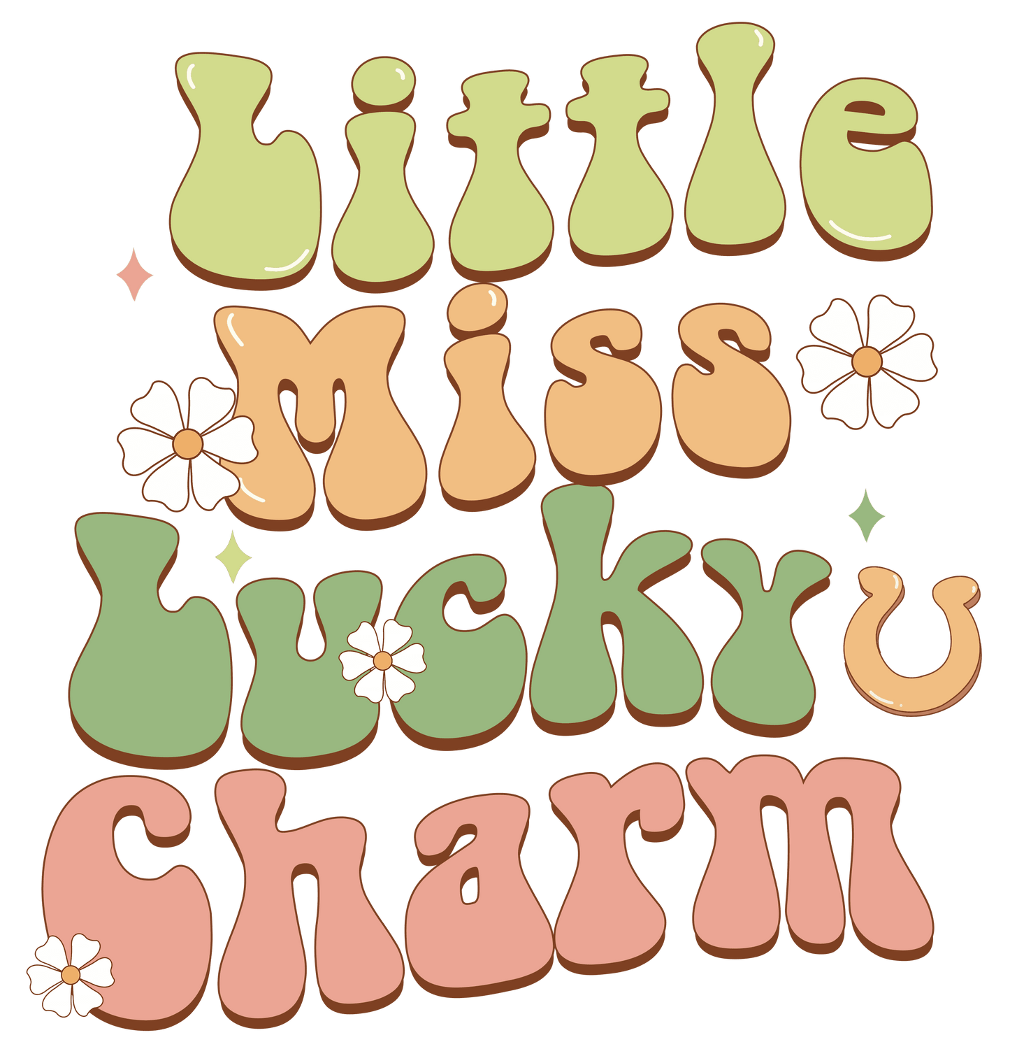 Little Miss Lucky Charm Design - DTF Ready To Press - Heat Press Transfer