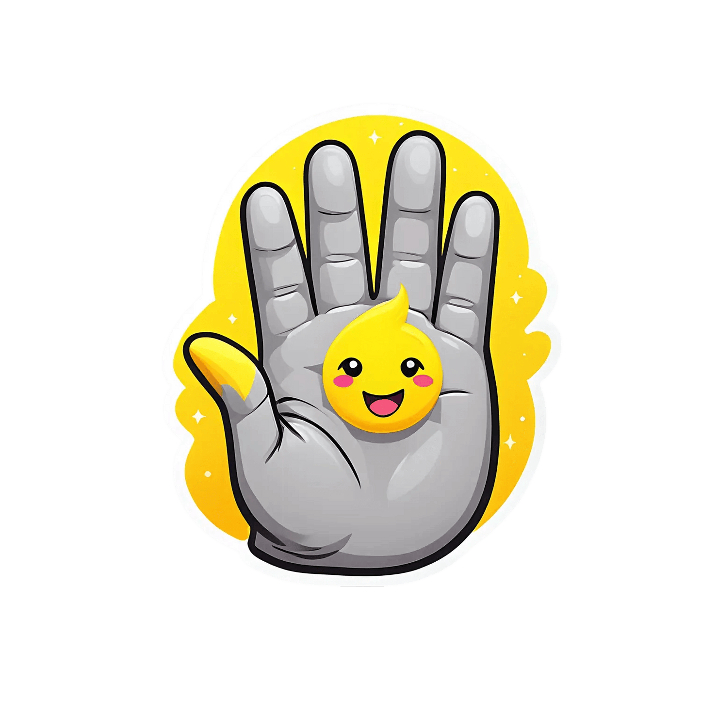 Live Long Sticker - Vulcan Salute with Cute Emoji - Heat Press Transfer